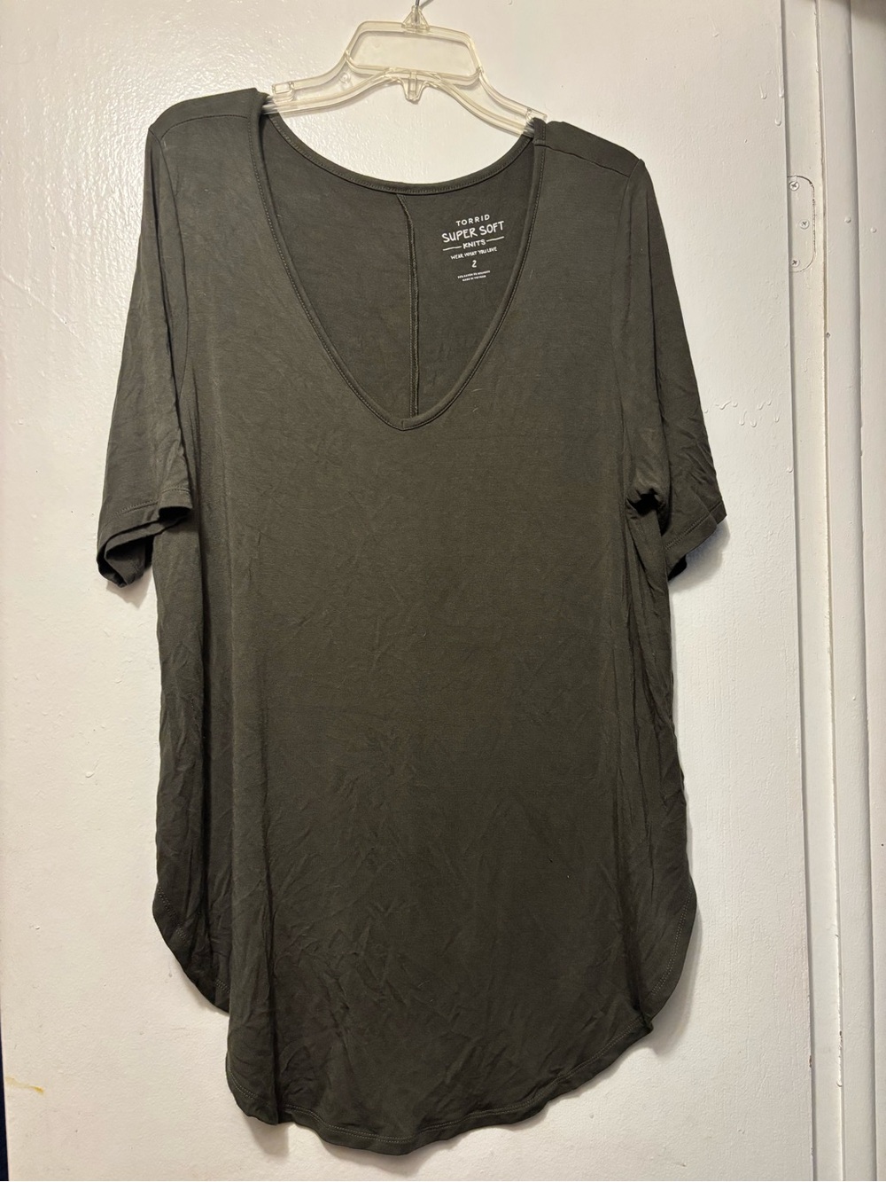torrid Olive V-Neck Super Soft Tee